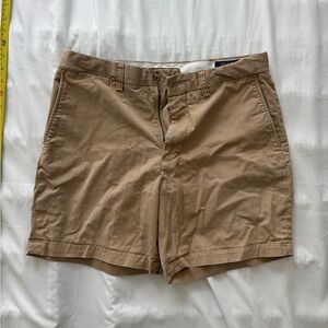 Polo by Ralph Lauren Khaki and White Stretch Cotton Shorts